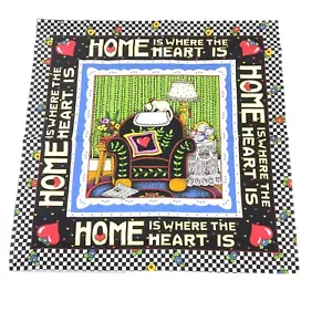 Mary Engelbreit Home is Where the Heart Is Cotton Fabric and Coordinating Piece - Picture 1 of 7