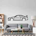 Sztuka ścienna Dekoracja domu 3D Akryl Metal Samochód Auto Plakat USA Sylwetka GT-R R34