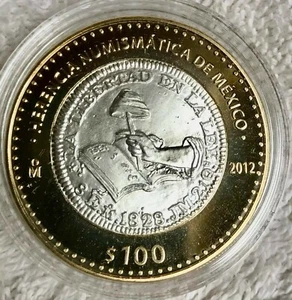 MEXICO $100 PESOS 8 ESCUDOS 1828 MANITA HERENCIA NUMISMATICA 2011 PROOF - Picture 1 of 2