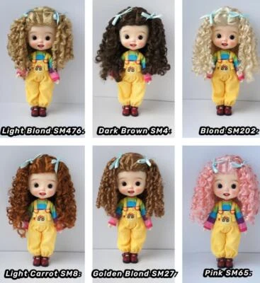 Peluca BJD bastante rizada JD797 de tamaño de 5-6 pulgadas a 11-12 pulgadas de pelo de muñeca Foto 1 de 4