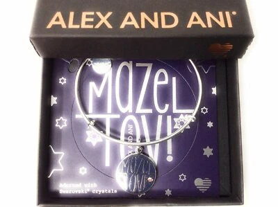 Alex And Ani Mazel Tov Armreif Armband Glänzend Silber Nwtbc - Bild 1 von 4
