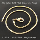 Snake Link Necklace & Bracelets Real 18k Yellow Gold Filled Solid Pendant Chain