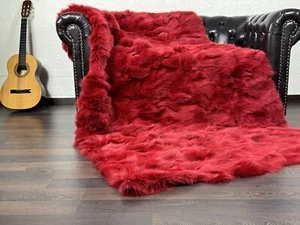Luxuriöse echte Fuchsfelldecke rot - handgefertigte Wärme für Ihr Zuhause - Bild 1 von 11