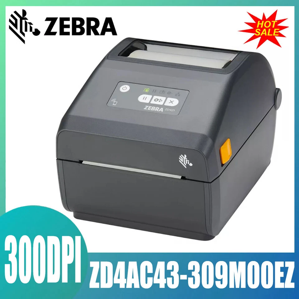 Zebra ZD421 300DPI USB Thermal Transfer Direct Thermal Printer ZD4A042-301M00EZ - Image 1 of 4