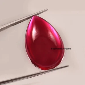 Lab Created Synthetic Corundum Flatback Pear Ruby Cabochon,3x4mm-15x20mm,1pcs - Picture 1 of 3