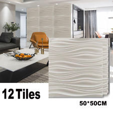 3D Wall Panels PVC 12 Tiles Textured Bricks Art Design DIY 19.7"x19.7" Wallpaper