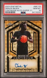 2023 Leaf Metal Continuum Omaha Biliew Gold Super Prismatic Auto 1/1 PSA 10 - Picture 1 of 2
