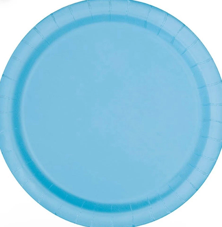 Lovely Powder Blue Solid Round Dinner Plates - Vibrant 9" (Pack of 8) - Image 1 of 1