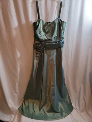 KM Collection by Milla Bell Green Teal Gown with Bolero - Size 6 - Image 1 of 4