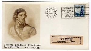 #734 Kosciusko 1933 FDC - Beazell Photo Cachet #44a On Card St Louis MO - Picture 1 of 2
