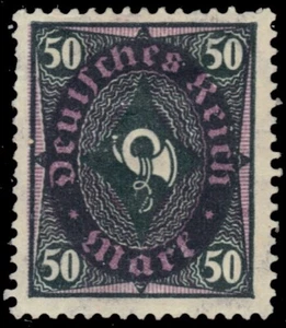 GERMANY 184 - Numeral and Post Horn "1921 Dark Green and Violet" (pc13508) - Picture 1 of 1