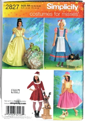 Miss Simplicity 2827 Costume Sewing Pattern 14-20 Cosplay Santa Elf Pets Fantasy - Image 1 of 4