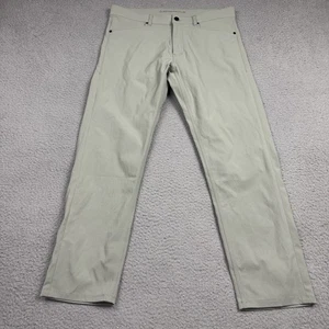Western Rise Pants Mens 34x30 Green AT Chino Stretch Travel Apparel - Picture 1 of 16