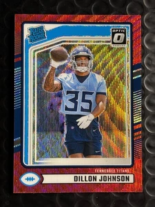 2024 Panini Optic - Rated Rookie Dillon Johnson #399 Red Wave Prizm RC Titans - Bild 1 von 2