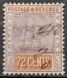 British Guiana   QV 1888-89 72c Dull Purple & Yellow Brown  Used sg204 - Picture 1 of 3