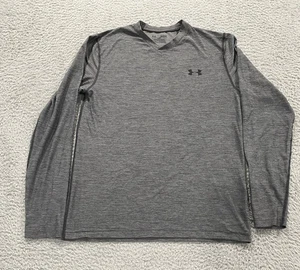 Under Armour Shirt Mens XL Gray Long Sleeve Compression Gym Training - Picture 1 of 13