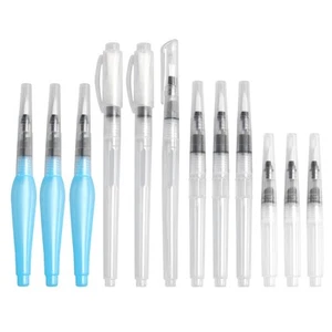 Watercolour Brush Pens Set,12 Pack Water Brush Pens Refillable Aqua Paint4650 - Picture 1 of 8