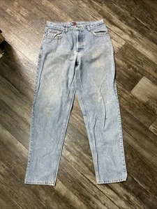 Pantalones de mezclilla vintage Tommy Jeans para hombre 34x34 lavado claro bandera Y2K años 90 papá - Imagen 1 de 9