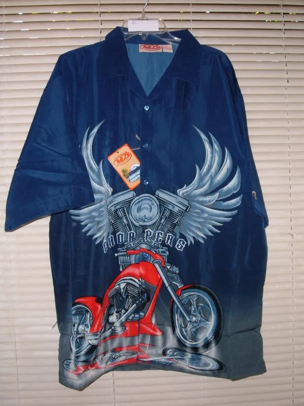 CAMISA HAWAIANA NUEVA CON ETIQUETAS XL MALIBU DREAMS MOTO #3 CHERRY RED CHOPPER  Foto 1 de 1