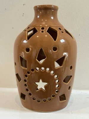 Ceramic Southwestern Tealight Votive Brown Wall Sconce Candleholder 7.5” x 5” - Image 1 of 4