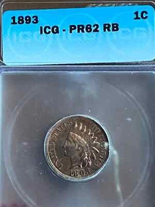 1893  INDIAN HEAD CENT   ICG PR62RB  PROOF - Picture 1 of 6