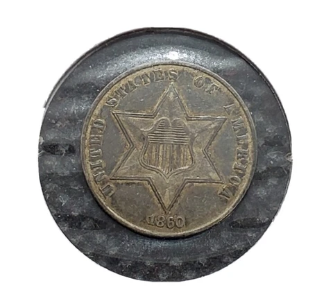 1860 Three Cent Silver | ALMOST UNCIRCULATED Cover