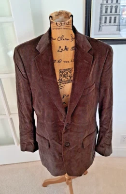 Blazer Chaqueta Abrigo Deportivo Pana Marrón Algodón Dos Botones Club Room Para Hombres 40S Foto 1 de 4