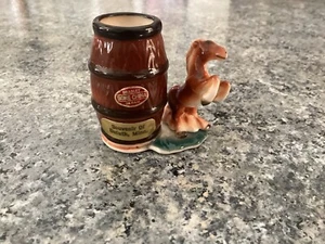 Vintage Bradley Bone China Western Prancing Horse with Barrel Toothpick Holder - Picture 1 of 9