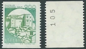 1980-92 ITALIA CASTELLO BOBINA 300 LIRE NUMERO AL VERSO MNH ** - JUL59-2 - Picture 1 of 1