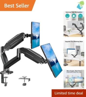 Compact Desk Space Saver: Dual Monitor Mount, Easy Assembly, Cable Management - Image 1 of 4