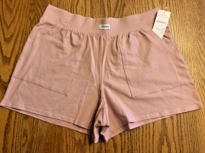 JOCKEY Womens PLUS Pink Cotton Blend Stretch Sleep SHORTS   1X   #4648  NWT - Image 1 of 4
