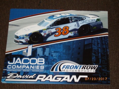 2017 DAVID RAGAN #38 JACOB COMPANIES NASCAR POSTCARD Cover