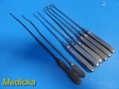 Lot of 8 Codman Assorted Sims Uterine Curettes, Sharp & Uterine Sounds ~ 28480 - Image 1 of 4