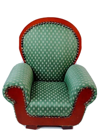 Vintage Salesman Sample Upholstered Small Arm Chair Child Doll Cat Plant Stand Cover