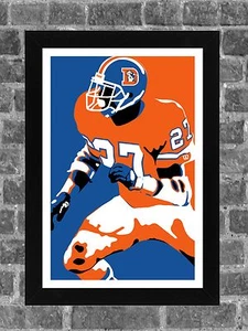 Denver Broncos Steve Atwater Portrait Sports Print Art 11x17 - Picture 1 of 1