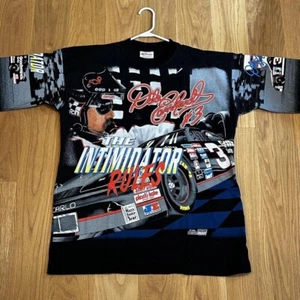 Dale Earnhardt The Intimidator All Over Print T Shirt NASCAR Vintage Size Large - Picture 1 of 5