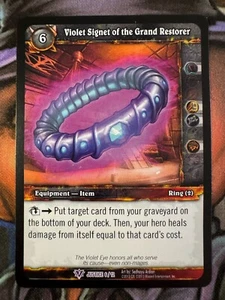 World of Warcraft Juego de Cartas Coleccionables Promo Justicia 6/12 Violeta Sello del Gran Restaurador - Imagen 1 de 2