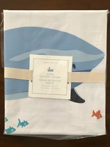 NEW Pottery Barn Kids BLUE SHARK FISH BATH Shower Curtain ~ BATH ~  - Picture 1 of 2
