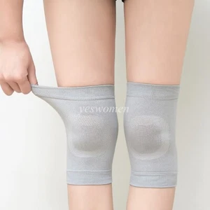 Winter Silk Thermal Knee Braces Leg Warmers Sport Knit Silk Knee Pads Protector  - Picture 1 of 20