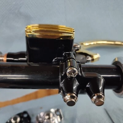 2er Mini Tastergehäuse für K-Tech Armaturen incl. Edelstahltaster, 1 Zoll Lenker - Bild 1 von 4