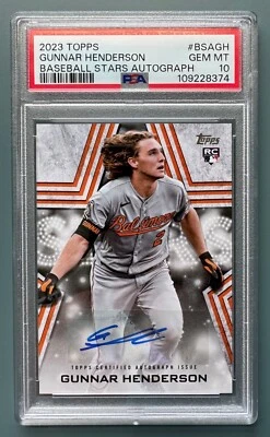 2023 Topps Gunnar Henderson Baseball Stars Rookie Auto #BSA-GH PSA 10 - Image 1 of 2
