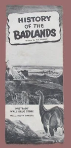 Folleto de viaje vintage de la década de 1960 de la HISTORIA DE LAS TIERRAS BADLANDS, Dakota del Sur - Imagen 1 de 4