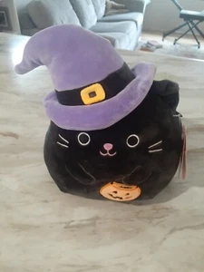 Squishmallows Cat 2022 Calio Black w/ Pumpkin 9” Witch Halloween NWT - Picture 1 of 4