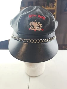 Vtg 1995 Genuine Leather Betty Boop Hat KFS/FS TM Hearst - Picture 1 of 17
