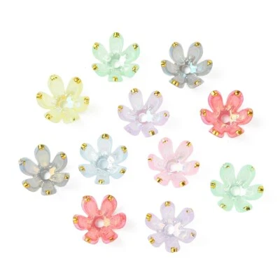 100x Tapas de cuentas de flores de acrílico Tapas de cuentas de plástico para extremos de plantas Cuentas espaciadoras florales Foto 1 de 4