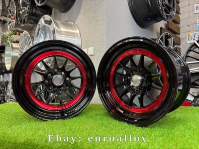 4x15 Inch 4x100/4x114.3 Apex Countergram Style Wheels Fits For: BMW E30 VW MAZDA - Image 1 of 4