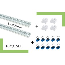 Starterset! 2x 2m Airlineschienen Zurrschiene flach gebohrt+Fittinge+Endkappen 