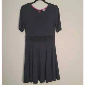 Vince Camuto Womens Ruffle Drop Waist Fit & Flare Knee Length Dress Black Size 8 - Picture 1 of 5