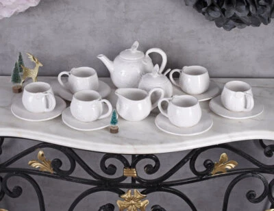 Geschirr KAFFEESERVICE 6 PERS. Porzellan KAFFEETASSEN Landhausstil Teeservice - Bild 1 von 4