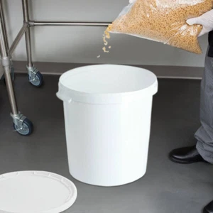 25L White Plastic Buckets Containers with Lids Multi Purpose Storage Food Grade - Picture 1 of 22